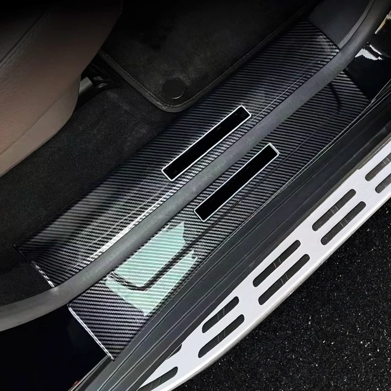 Für mercedes benz amg gt w177 a b c e-klasse 200 w205 glc gls gle w213 x253 kohle faser muster türschwelle abdeckung abs tür pedal Image