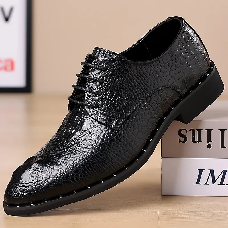 Echtes Leder Männer Schuhe Luxus Krokodil haut männer Kleid Schuhe Lace-Up Hochzeit Party Schuh Business Büro Männer oxfords Schuhe