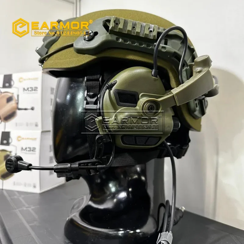 Earmor mark3 milpro taktisches headset-verbessern sie ihre kommunikation auf rac schienen mit elektronischer geräusch reduzierung Image