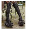 Schwarze Niete kniehohe Diamant Schnürstiefel Keil Plattform cool modischen Roman sexy Frau Schuhe