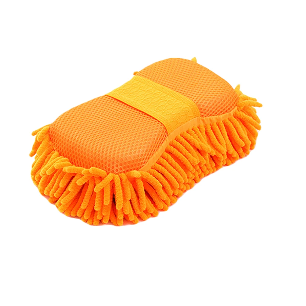 Auto wasch schwamm blau Mikro faser Chenille Schwamm Reinigung Auto pflege Detail lierungs bürsten Auto handschuhe Styling Reinigungs mittel Image