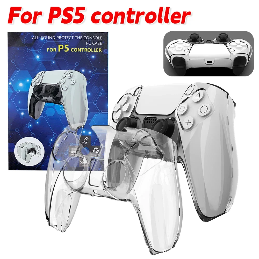 Für ps5 dualsense controller klare pc abdeckung ultra schlanke transparente schutzhülle für sony playstation5 gamepad spiel zubehör Image