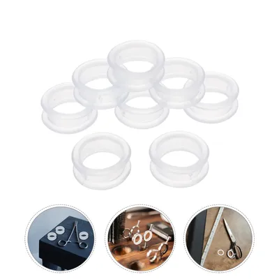 8-teilige Schere aus Silikon, Ring, Fingerringe, Friseurschere, Haustier, Silikagel, Haarschere, Image