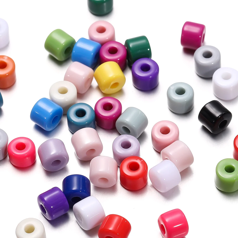 50/100 Stück 5x6mm Acrylrohrperlen Spacer Lose Perlen für Halskette Armband Ohrringe Erkenntnisse DIY Schmuckherstellung Zubehör Image