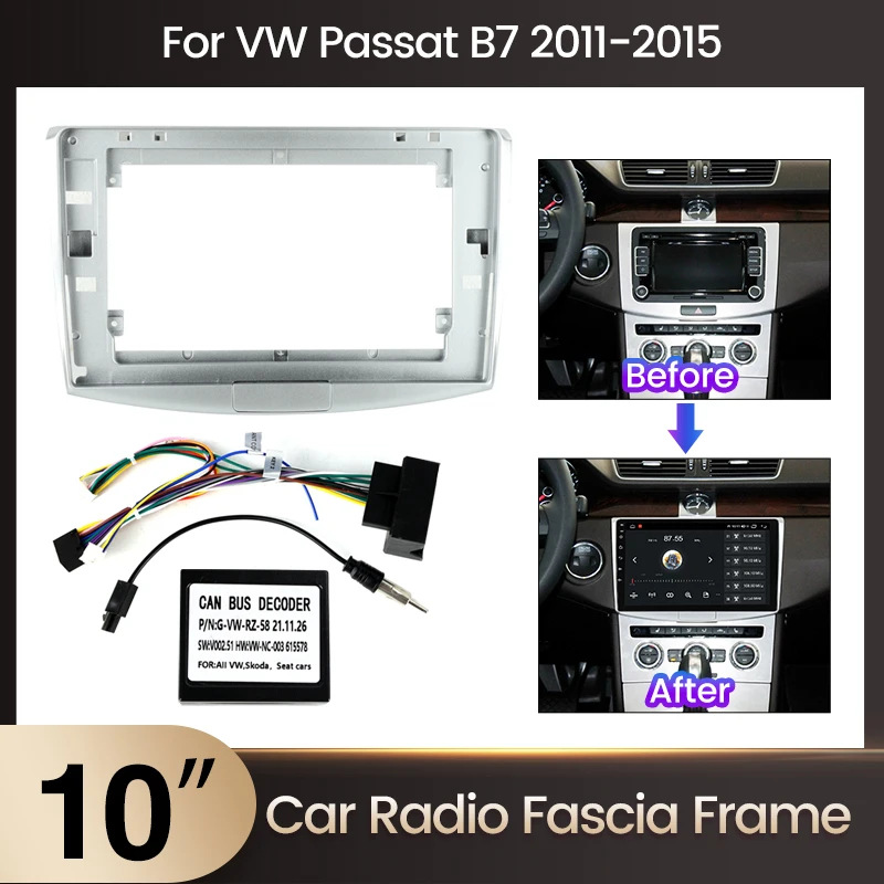 9 Zoll 2din Autoradio Blende Rahmen adapter für Volkswagen Passat B6 B7 CC Magotan 2012-2015 DVD-Player Stereo Dash Panel Trim Kit