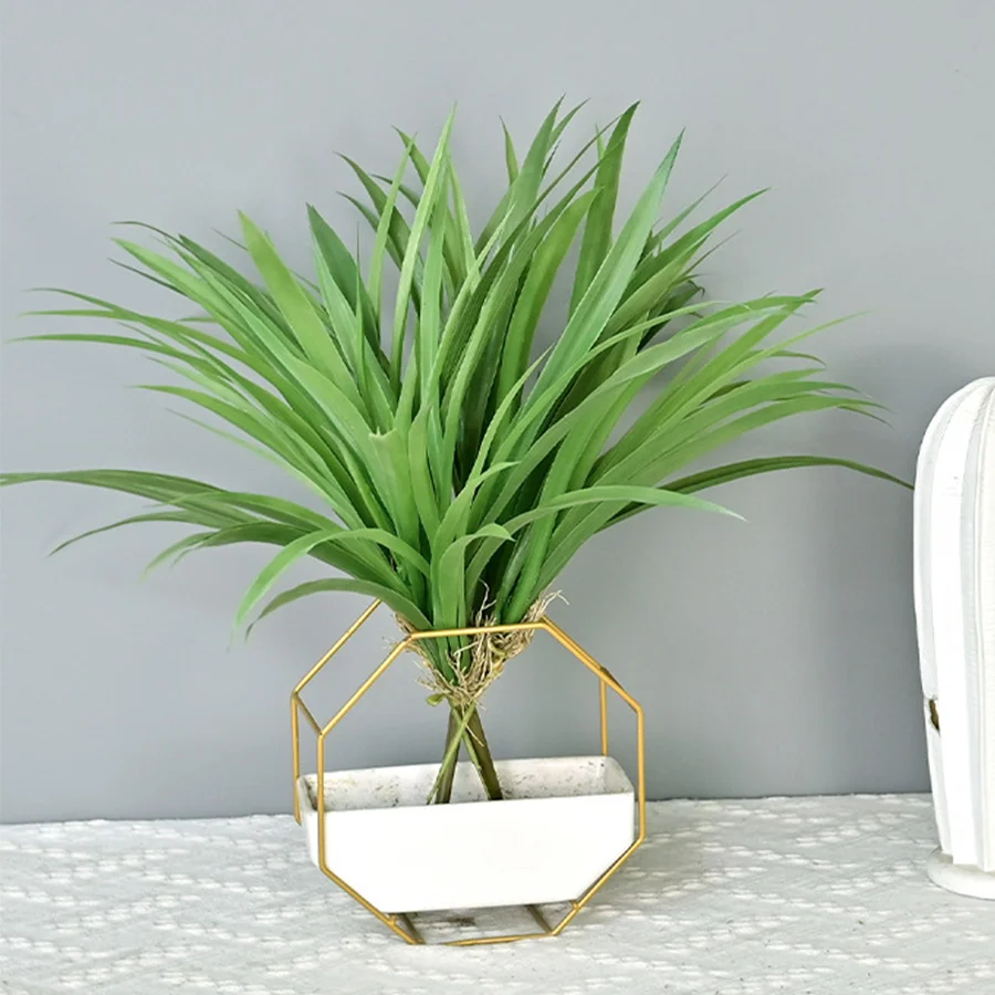 40–46 cm künstliche Halterung, Pflanzenstrauß, tropische Palme, gefälschte Orchideenpflanzen, grüne Pflanzenblätter aus Kunststoff für Heim- und Gartendekoration