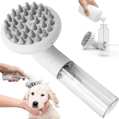 Hunde bade bürste 3 in1 Hundes hampoo bürste weiche Silikon-Hunde bürste für die Tier pflege Wasch Image