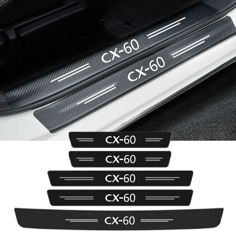 Auto Tür Schwelle Schutz Aufkleber Hinten Stamm Anti Scratch Aufkleber für Mazda CX-60 CX60 Logo Auto Sill Stoßstange Streifen Dekoration Image