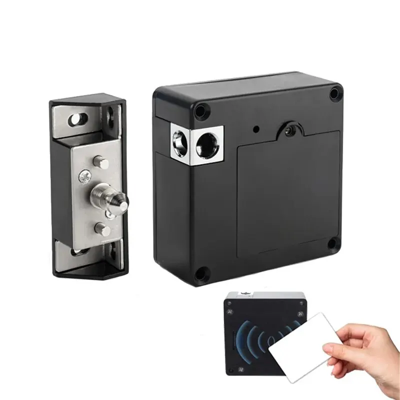 Intelligentes Schubladenschloss, unsichtbar, elektronisch, RFID, 13,56 MHz, IC-Schrankschloss, Entriegelung, intelligentes schlüsselloses Sensorschloss, einfach zu installieren Image