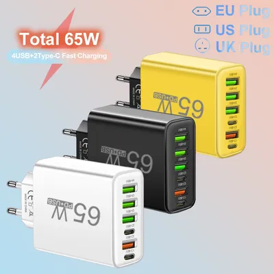 USB Ladegerät 65W Handy Ladegerät Schnelle Lade Für Xiaomi Samsung Huawei P70 Reise Ladegerät Adapter Für iPhone Schnell ladegerät