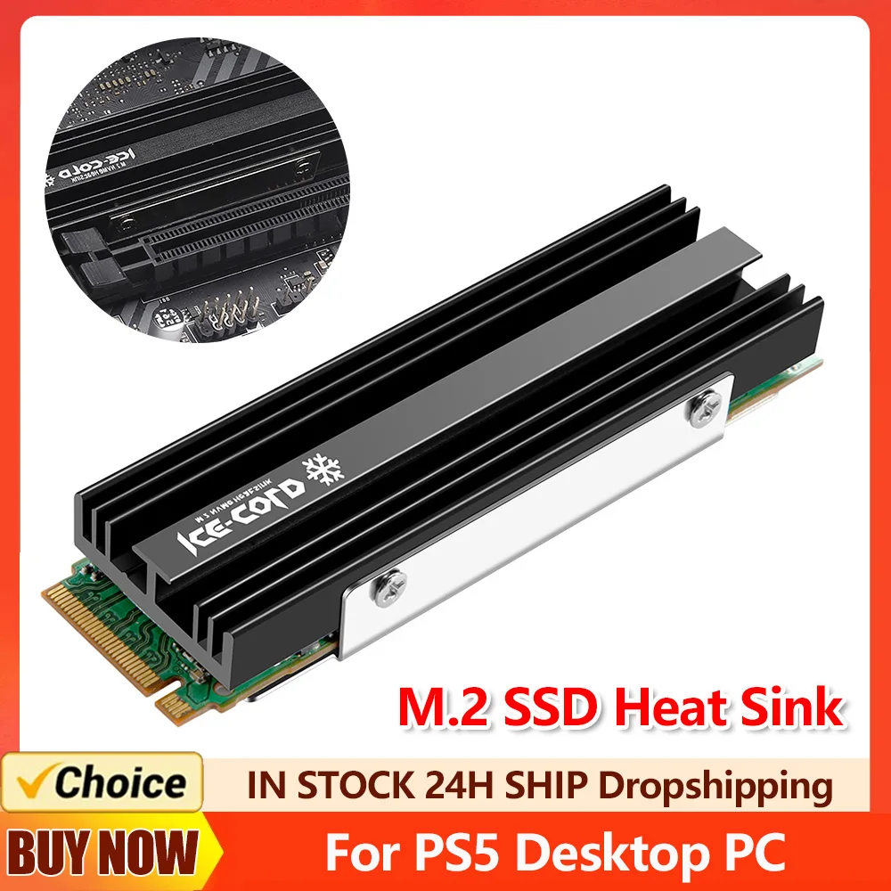 M.2 ngff nvme 2280 ssd kühlkörper mit silikon thermo kissen ssd kühler kühlkörper kühlkörper aluminium legierung kühler kühler kühler für ps5 Image
