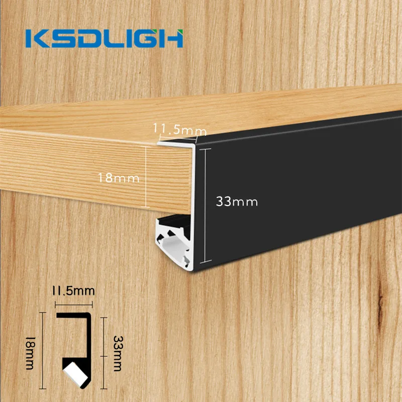 Einbau Bar Schrank Regal Mit Hintergrundbeleuchtung 0,5 M 1 MT/TEILE Aluminium Profil 45 Grad Versteckte Beleuchtung Schrank Clip Bar Streifen lampen Image