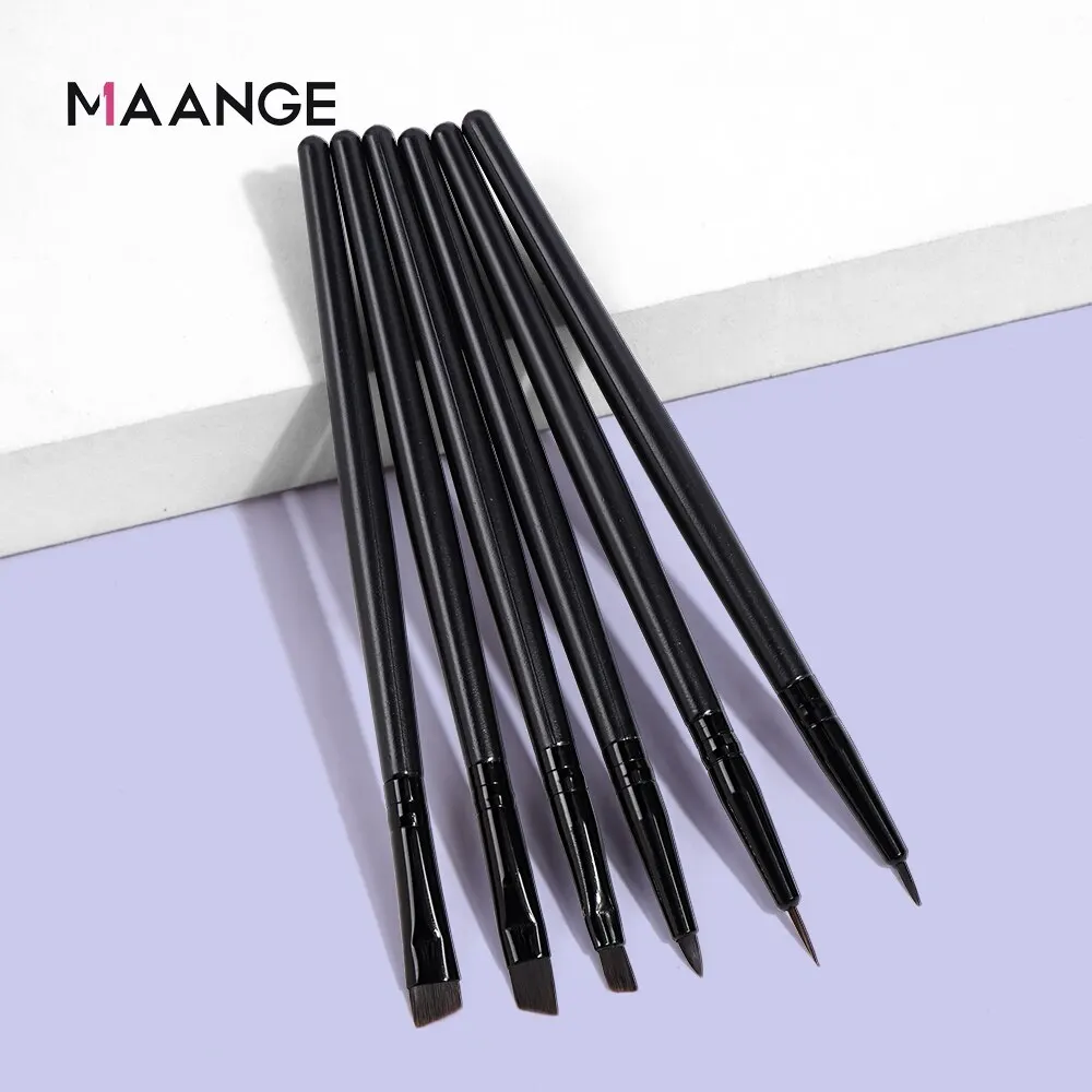 Maange 6-teiliges Set für Augen-Make-up-Pinsel, professionelles Make-up, Lidschatten, Eyeliner-Pinsel-Set für Frauen, kosmetische Schönheitswerkzeuge Image