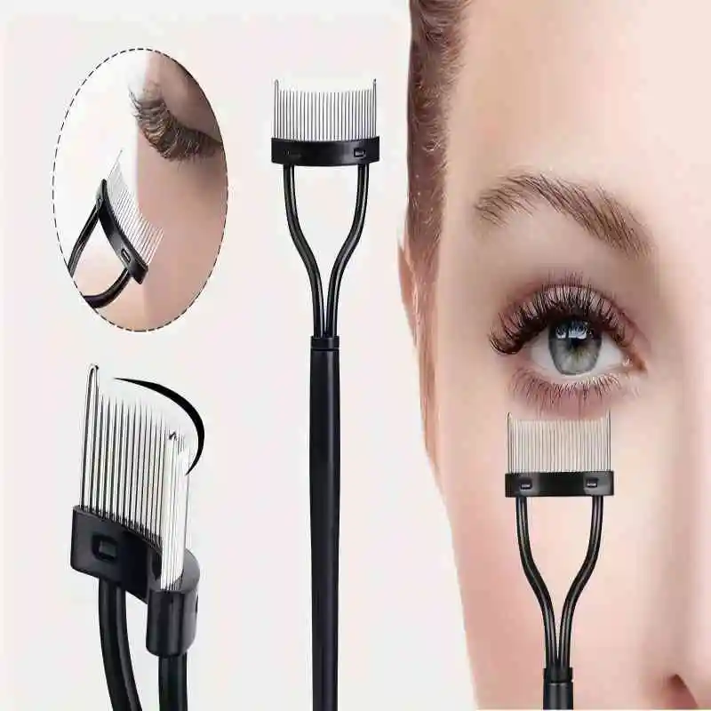 1pc profession elle Metall zähne Separator schwarz Mascara Wimpern Kamm Pinsel Wimpern Separator Definer Make-up-Tool Image