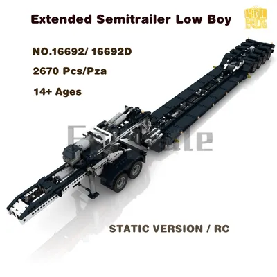 Moc-16692 Semitrailer Low Trailer Modell mit PDF-Zeichnungen Bausteine Ziegel Spielzeug Geburtstag Weihnachtsgeschenke Image