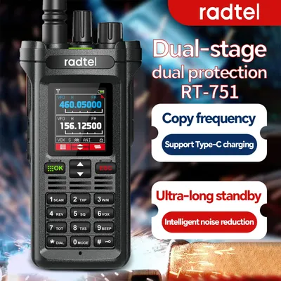 Radtel RT-751 10 W Air Band Walkie Talkie Dual Band Amateur Amateurfunk 199CH HT USB-C Akku NOAA FM AM Zwei-Wege-Radio