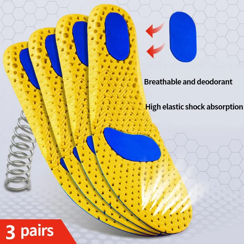 3 Paar orthopädische Memory-Schaum-Einlegesohlen für Füße, Schuhsohle, Polster, Mesh, Deodorant, atmungsaktive Turnschuhe, Laufkissen für Männer und Frauen Image