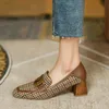 Neue Herbst Frauen Slipper Square Toe Chunky Heel Schuhe für Frauen Frühling Frauen Schuhe Gitter Frauen Pumps Schuhe Zaptos de Mujer