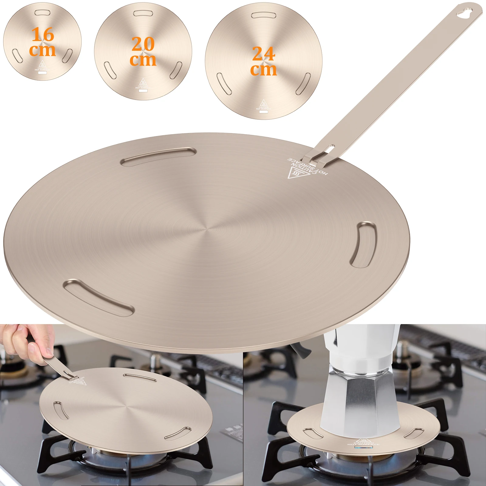 Induktion sherd Wärmeleitung platte Gasherd Wärme leiters cheibe Edelstahl Wärme diffusor Ring Herd Herd Schutz Image