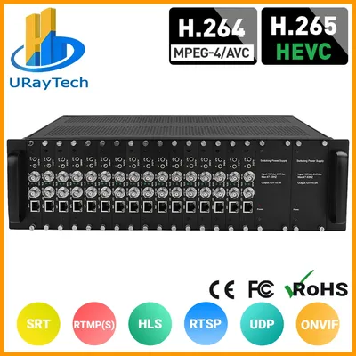 3U Rack 16 Kanäle SD HD 3G SDI zu IP Video Encoder H.265 H.264 HD-SDI 3G-SDI Live-Streaming