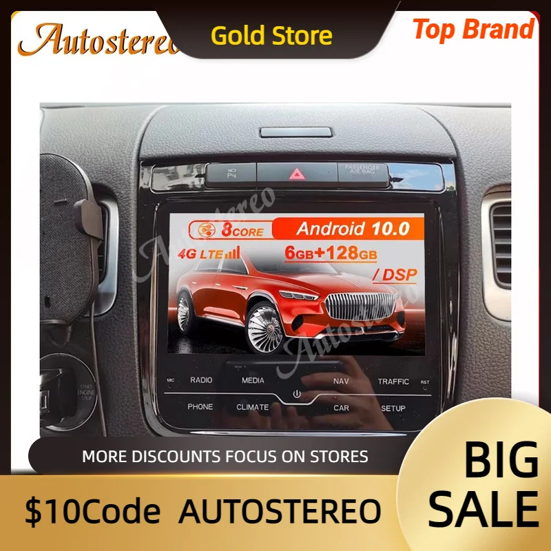 Für VW TOUAREG Dynaudio 2010-2019 Android 10,0 6 + 128 Auto DVD Player Multimedia-Player GPS Navigation Auto radio Stereo Kopf Einheit