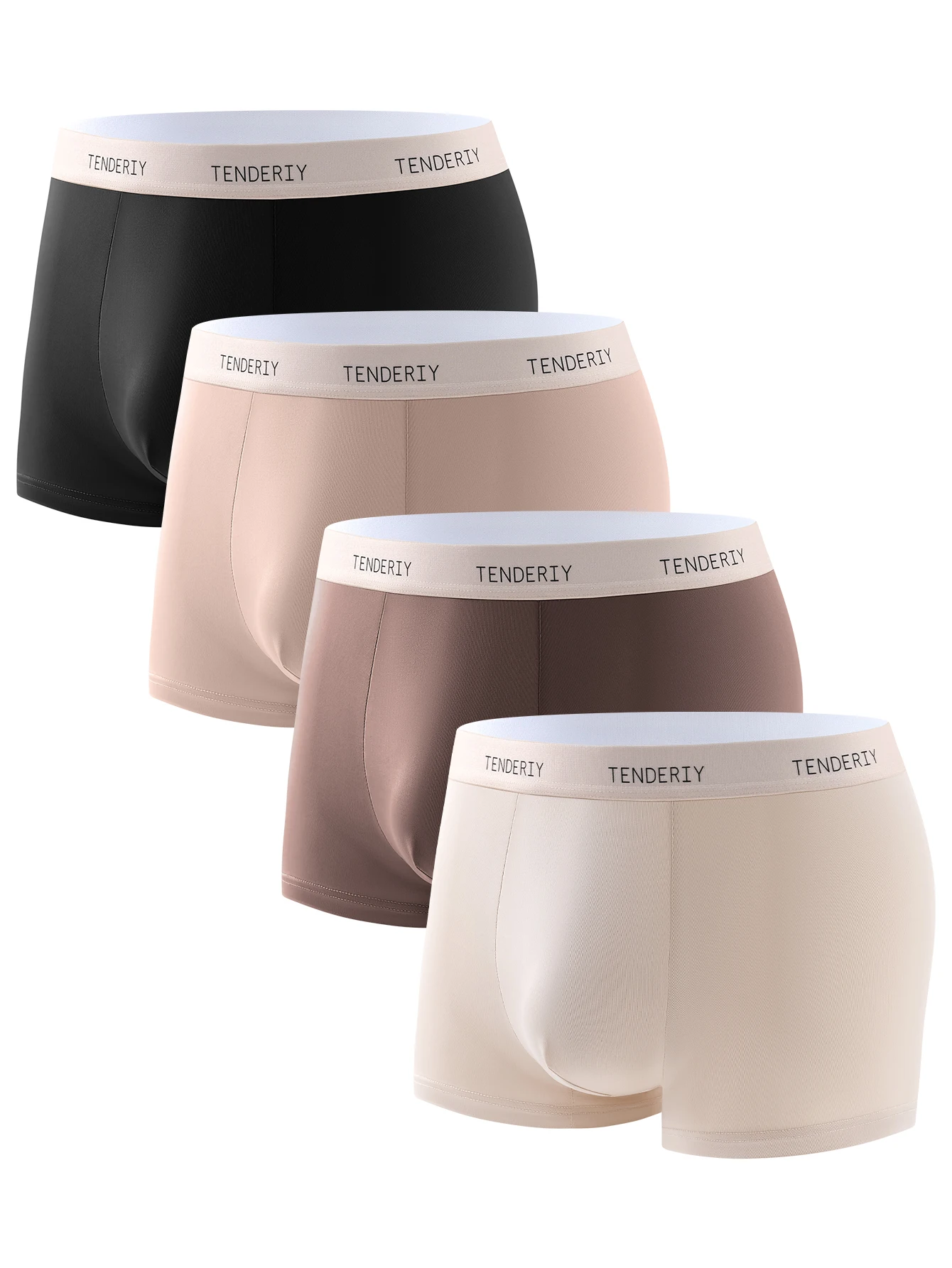 4 Paar Herrenunterwäsche Atmungsaktive, bequeme und weiche High-Stretch-Slips Trendige, einfache Sport-Boxershorts für Herren Image