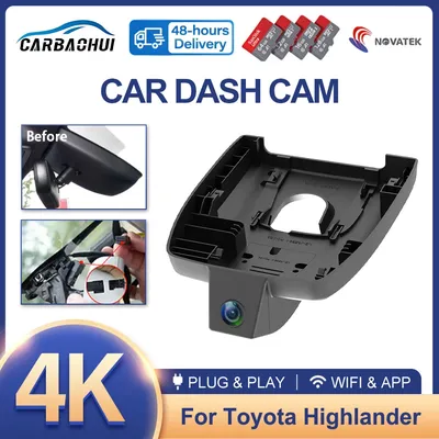 4K Car Dvr Dash Cam Camera For Toyota Highlander XU50 XU70 for Toyota Highlander XLE LE 2017 2018