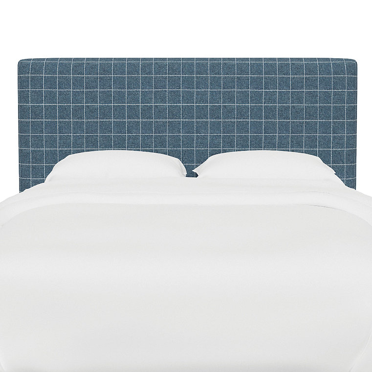 Vanessa Headboard - Rectangular, Rectangular/Windowpane Blue, Queen - Grandin Road