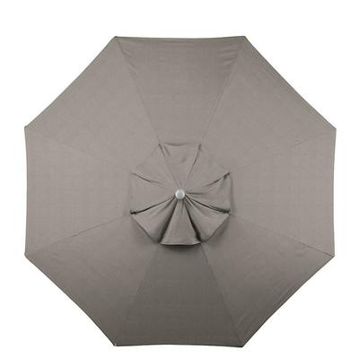 9' Patio Umbrella Replacement Canopy - Canopy Stripe Granite/White Sunbrella - Canvas Taupe Sunbrella - Ballard Designs