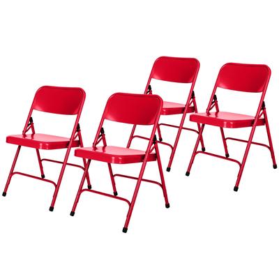 Hampden Furnishings Bernadine Collection All Metal Folding Chair, Pack of 4