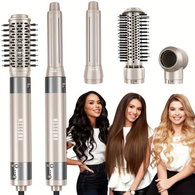 TEMU Hair Dryer Brush 5 In 1-110, 000 Rpm High-speed Blow Dryer For Fast Drying, Multi Hair Styler With Curlers, Blow Dryer Brush For Straightening Volumizing Curling Styling