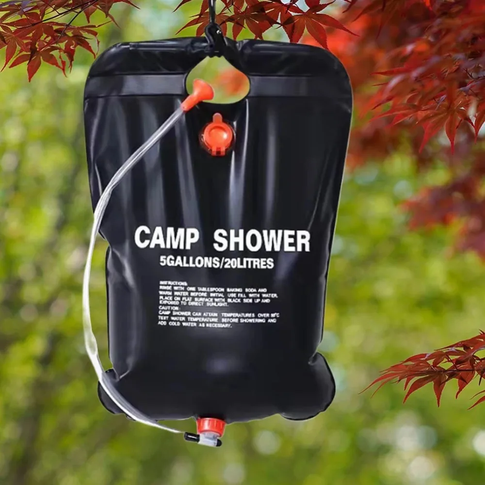 Borsa da doccia da campeggio portatile da 20 litri Borsa da doccia da campeggio con riscaldamento solare Borsa da acqua da campeggio per campeggio Spiaggia Nuoto Viaggi all