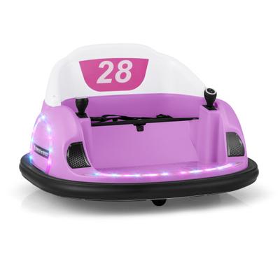 Costway 12V 360° Ride on Bumper Car for Toddlers with Remote Control-Pink