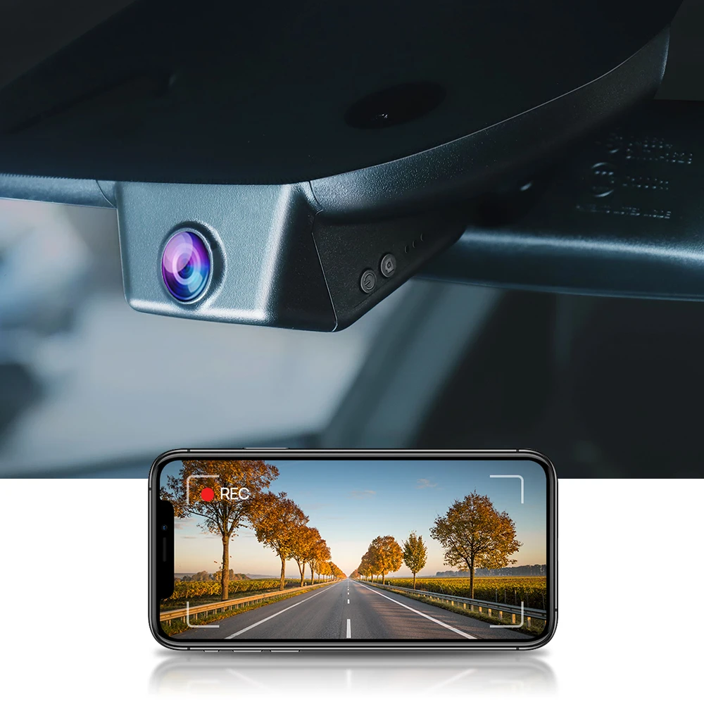 Fitcamx Dash Cam 4K für Ford Mustang 2014–2025 GT, LHD Linkslenker, kabellose Autokamera, DVR, Nachtsicht, Plug & Play Image