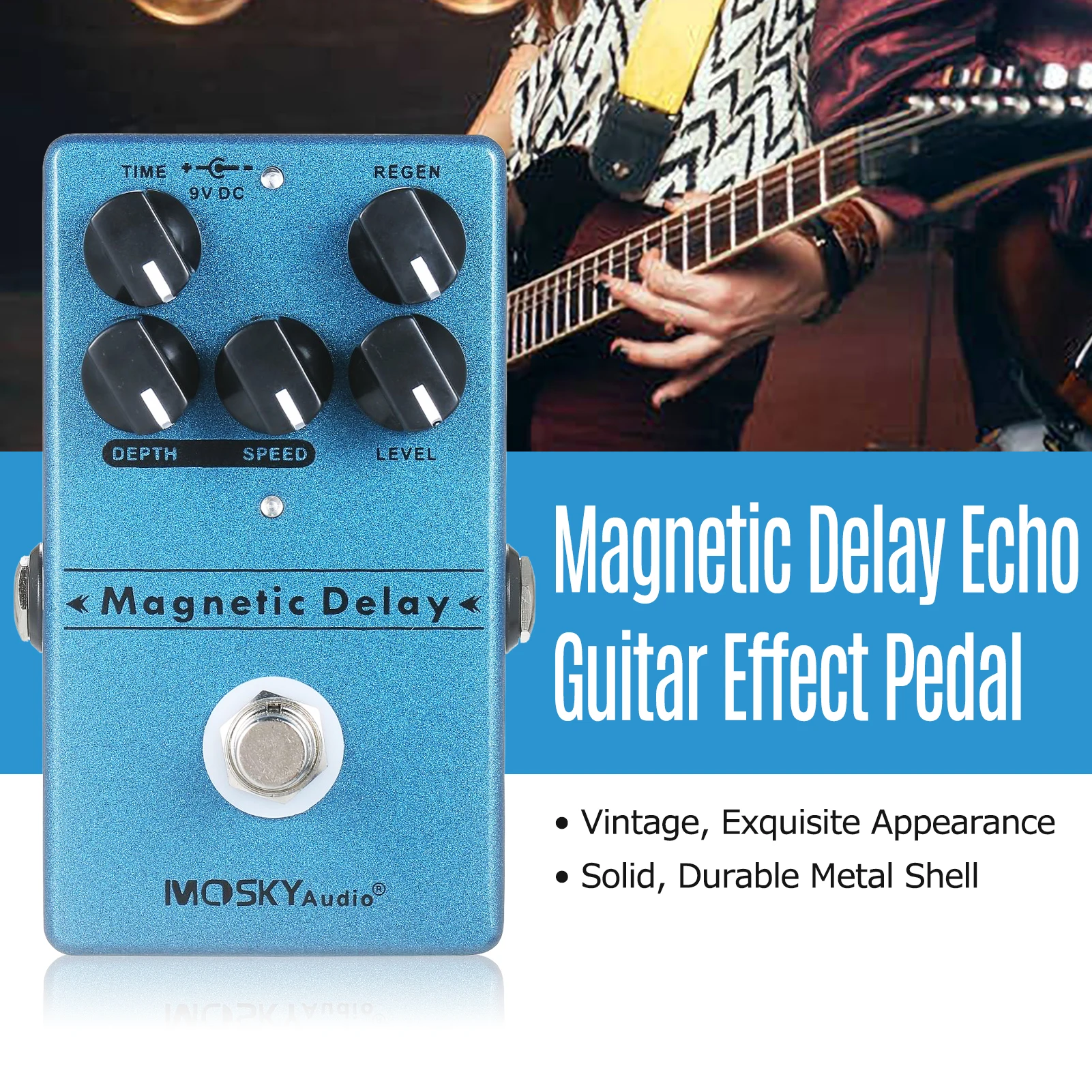 Mosky audio Delay Echo Effekt Pedal Gitarren effekte Delay Effekt Pedal für Spieler Anfänger Magnet Delay Effekt Maker Image