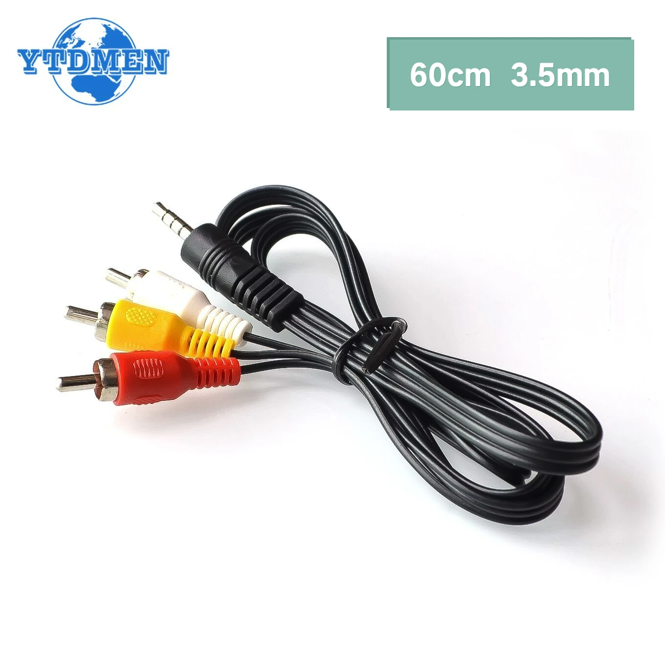 60 cm 3,5mm Jack Stecker Stecker Auf 3 RCA Adapter 3,5 Auf RCA Stecker Audio Video AV Kabel Draht kabel Hohe Qualität Image