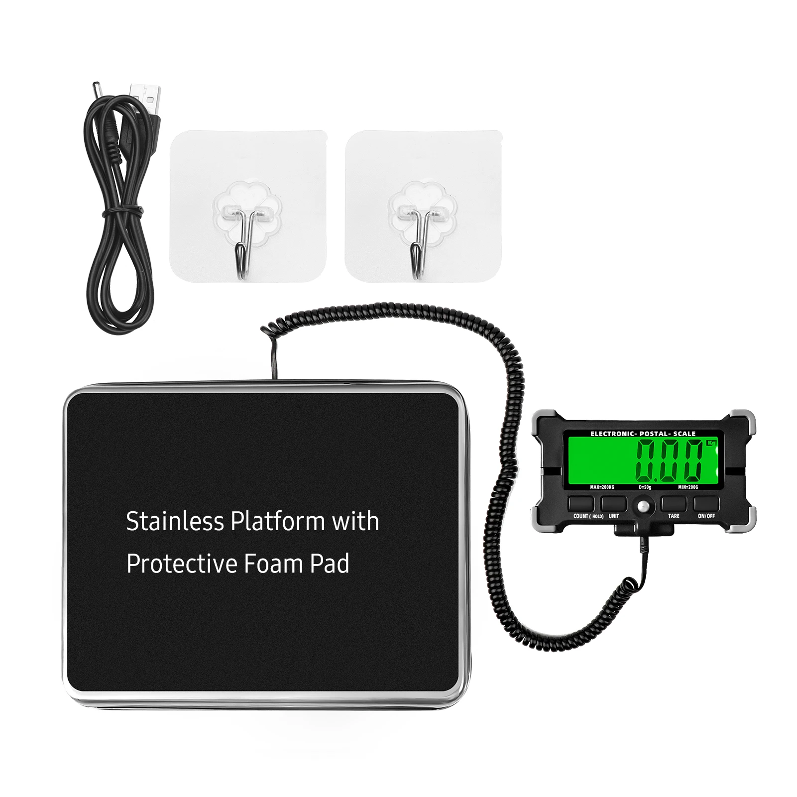 Ps21 Digital waage 200kg 120kg elektronische Post waage Edelstahl Boden waage LCD Hintergrund beleuchtung Display tragbare Versand waage