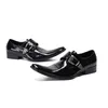 Elegante Männer Schwarz Lack Leder Spitz Formale Schuhe Business Party Kleid Schuhe Mode Mann Plus Größe Slip auf Casual Schuhe