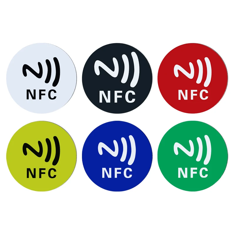 6 stücke gemischte Farbe nfc Etiketten ntag 213 Tag Anti-Metall-Aufkleber können auf Metallo ber flächen verwendet werden Image