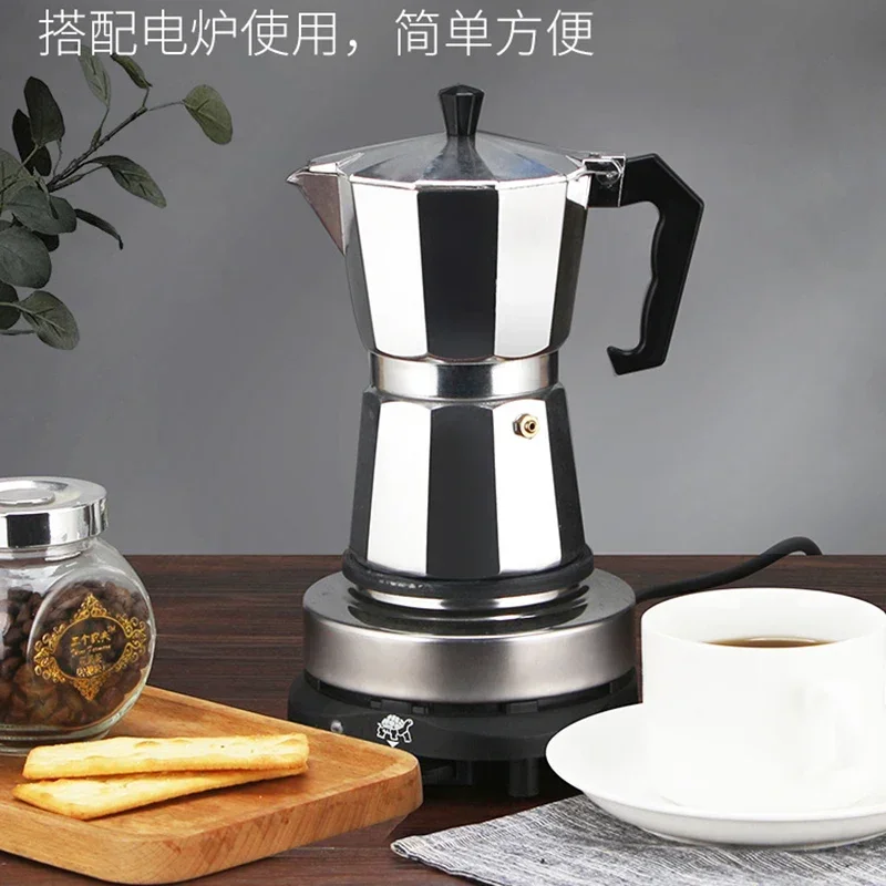 150 300 600 Aluminium Moka Topf mit Elektrische Brenner Herd Top Kaffeemaschine Espresso Perkolator Mokka Wasserkocher Heizung Hause Haushalt Image