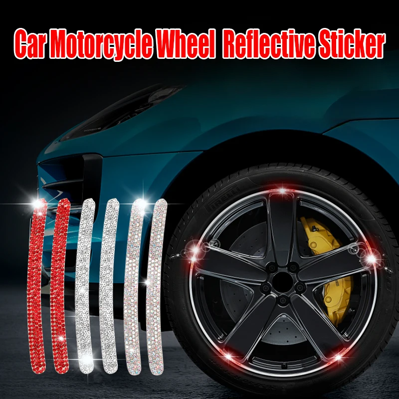 20 teile/satz Strass Auto Motorrad Rad reflektierende Aufkleber Fahrzeugs icherheit Fahr warnung Aufkleber Auto Dekor Autozubehör Image
