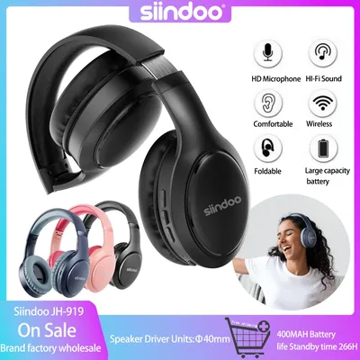 Siindoo Drahtlose Bluetooth-Kopfhörer, 3-Farben, faltbar, Stereo-Kopfhörer, Image
