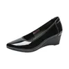 Sexy spitze Zehenschuhe aus Lackleder für Damen, 2025, Damen-Mokassins, elegante Damenschuhe mit Absatz, Keilabsatz, Slip-on, Lolita 33