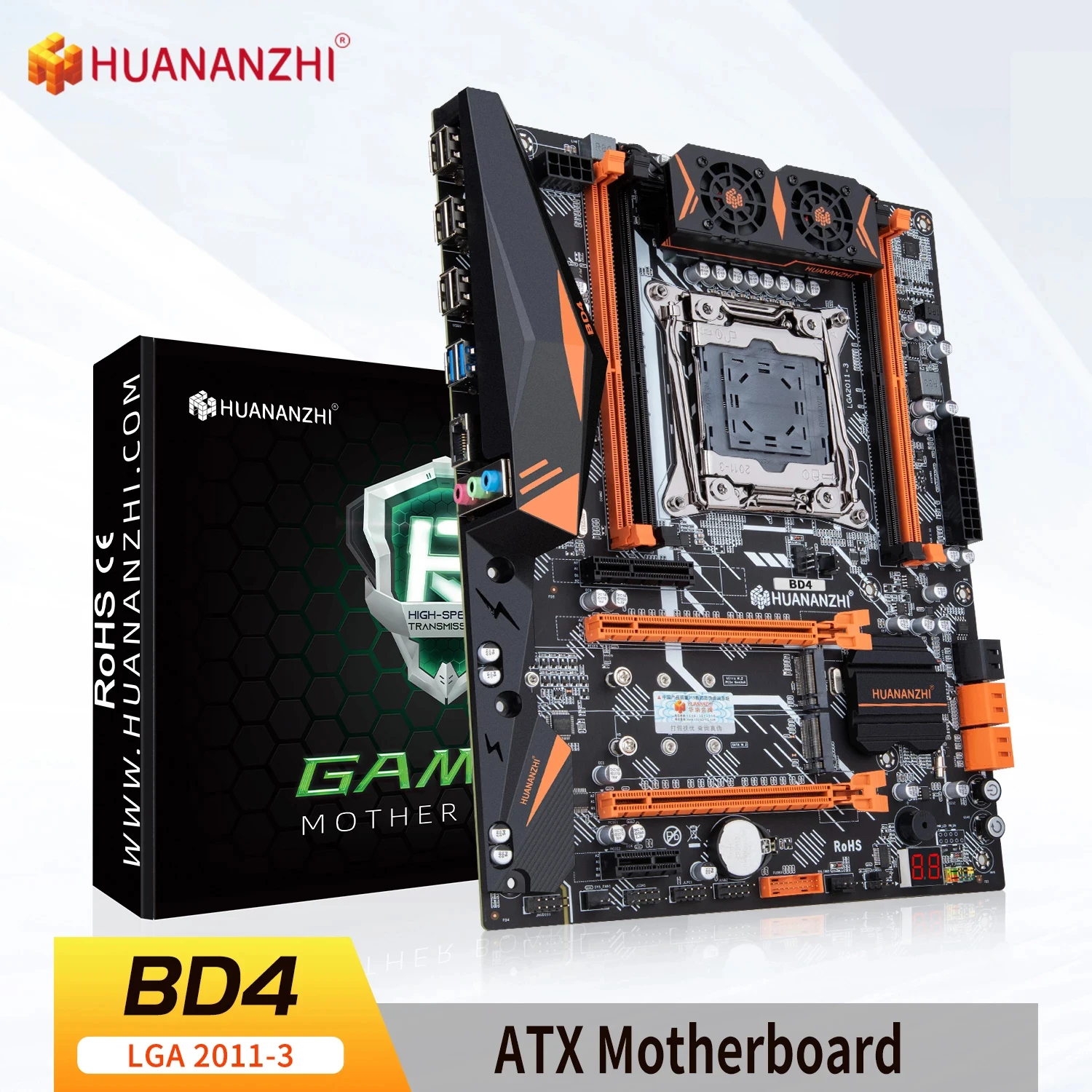 HUANANZHI X99 Motherboard BD4 LGA2011-3 mit M.2 NVME NGFF Steckplatz DDR4 4 Kanal 4*USB3.0 6*SATA3.0 Image