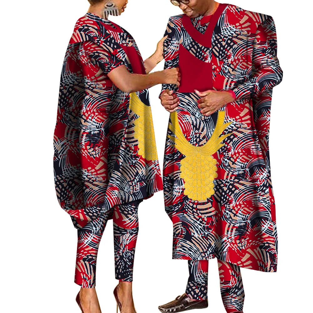 Paare Afrikanische Kleidung Afrikanische Druck Dashiki Kleider für Männer Frauen Robe Africaine Hochzeit Party Kleid Afrikanischen Kleid WYQ505 Image