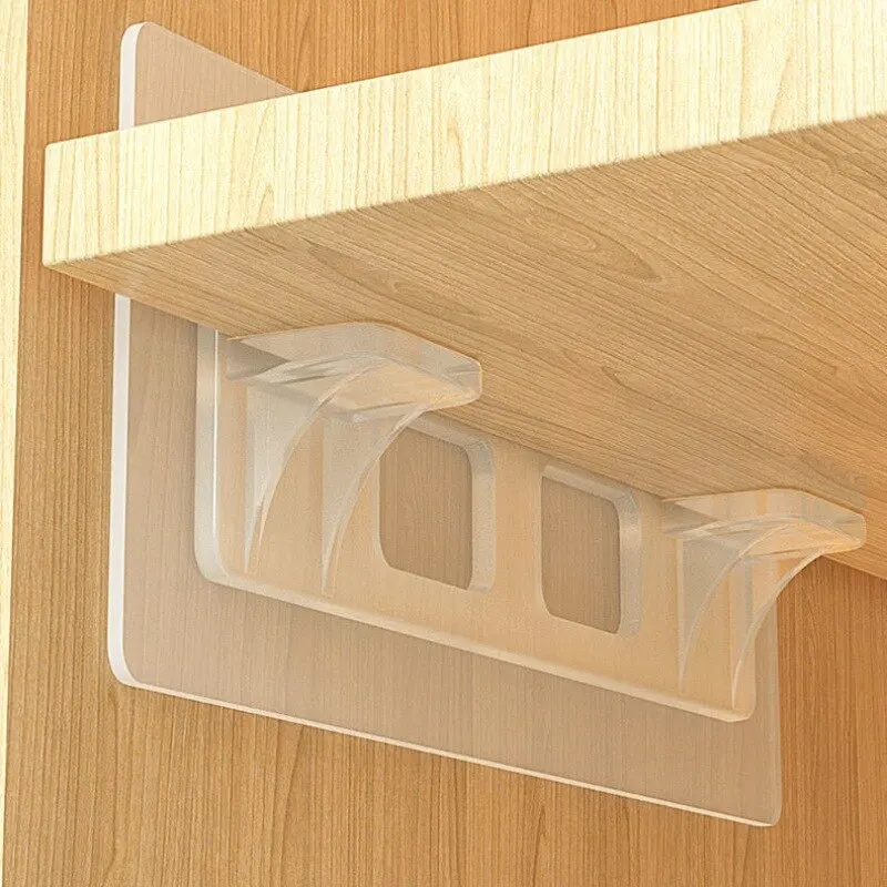 6/12 Stück Kleiderschrank-Trennwinkel, nicht abfärbende, klebrige Küchenschrank-Trennwinkel, Anti-Seiten-Rutsch-Schicht-Stützhalterungen