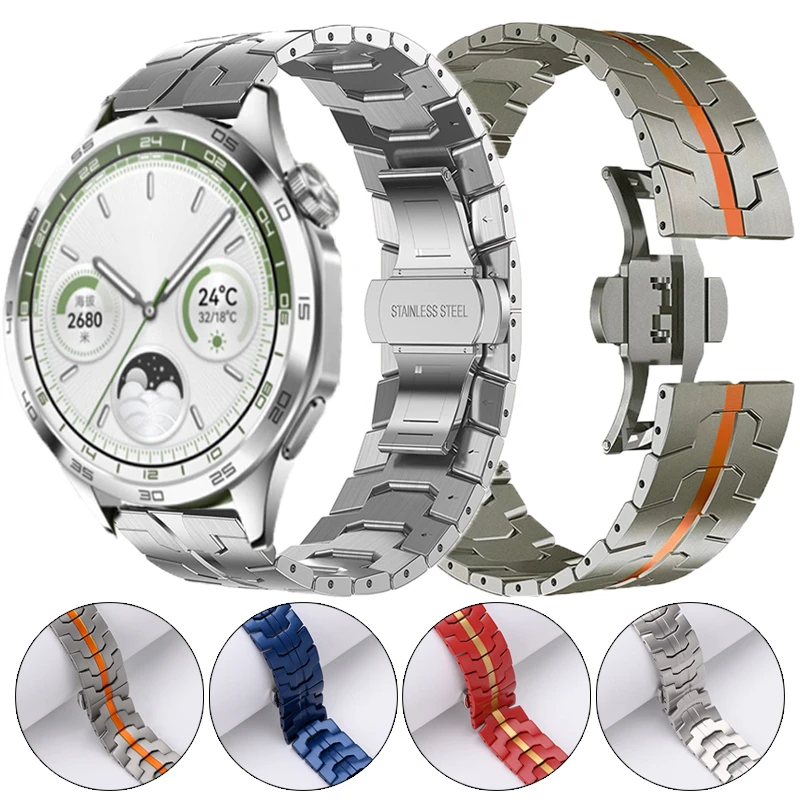 Edelstahl armband für Huawei Uhr GT 4 46mm Metall armband Armband für Huawei Uhr 4 4pro 3 pro GT4 3 2pro Correa GT2 2e Image