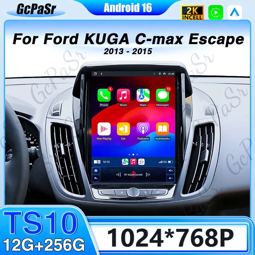 Android 15 Für Ford KUGA C-max Escape 2013 - 2015 Head Unit Navigation Auto GPS Auto Radio Stereo auto Multimedia Player Keine 5G Image