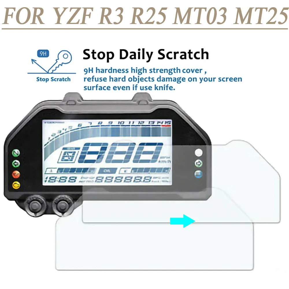 Für Yamaha MT 03 R3 MT25 R25 Motorrad Cluster Screen Scratch Film Tacho Dashboard Meter Screen Schutz Abdeckung MT 03MT25 Image