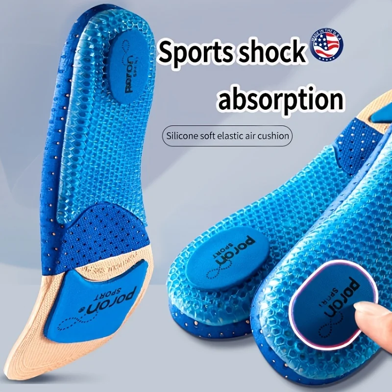 Orthopädische Silikon-Einlegesohlen für Schuhe, hochelastische Sport-Stoßdämpfungs-Einlegesohle für die Fußgewölbeunterstützung, Plantarfasziitis-Schuhsohle Image